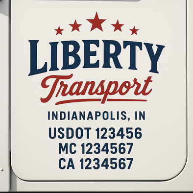 Custom Designed USDOT (DOT) Truck Door Lettering Decal Signs | Graphic Designed USDOT Lettering For Semi-Trucks, Work Trucks & Box Trucks | Add Your Trucking Name, USDOT, MC, CA, KYU, GVW & VIN (2-Pack)