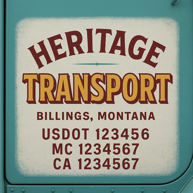 Custom Designed USDOT (DOT) Truck Door Lettering Decal Signs | Graphic Designed USDOT Lettering For Semi-Trucks, Work Trucks & Box Trucks | Add Your Trucking Name, USDOT, MC, CA, KYU, GVW & VIN (2-Pack)