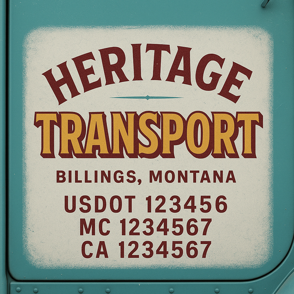 Custom Designed USDOT (DOT) Truck Door Lettering Decal Signs | Graphic Designed USDOT Lettering For Semi-Trucks, Work Trucks & Box Trucks | Add Your Trucking Name, USDOT, MC, CA, KYU, GVW & VIN (2-Pack)