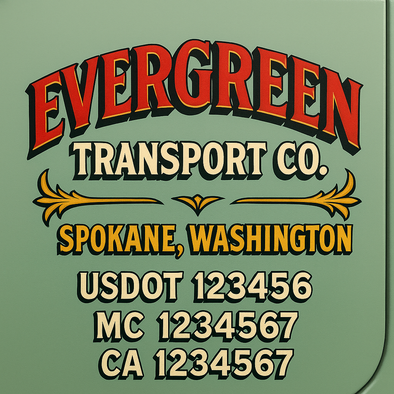 Custom Designed USDOT (DOT) Truck Door Lettering Decal Signs | Graphic Designed USDOT Lettering For Semi-Trucks, Work Trucks & Box Trucks | Add Your Trucking Name, USDOT, MC, CA, KYU, GVW & VIN (2-Pack)