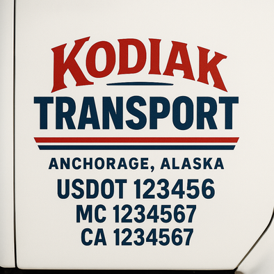 Custom Designed USDOT (DOT) Truck Door Lettering Decal Signs | Graphic Designed USDOT Lettering For Semi-Trucks, Work Trucks & Box Trucks | Add Your Trucking Name, USDOT, MC, CA, KYU, GVW & VIN (2-Pack)
