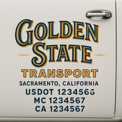 Custom Designed USDOT (DOT) Truck Door Lettering Decal Signs | Graphic Designed USDOT Lettering For Semi-Trucks, Work Trucks & Box Trucks | Add Your Trucking Name, USDOT, MC, CA, KYU, GVW & VIN (2-Pack)