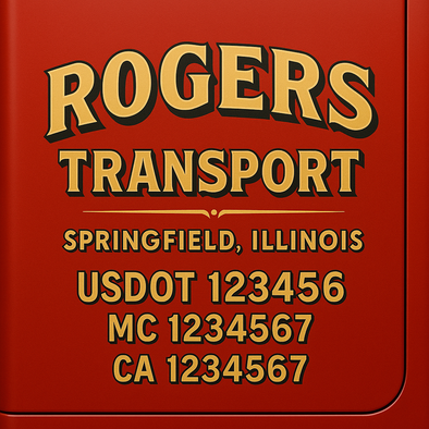 Custom Designed USDOT (DOT) Truck Door Lettering Decal Signs | Graphic Designed USDOT Lettering For Semi-Trucks, Work Trucks & Box Trucks | Add Your Trucking Name, USDOT, MC, CA, KYU, GVW & VIN (2-Pack)