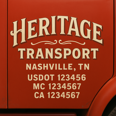 Custom Designed USDOT (DOT) Truck Door Lettering Decal Signs | Graphic Designed USDOT Lettering For Semi-Trucks, Work Trucks & Box Trucks | Add Your Trucking Name, USDOT, MC, CA, KYU, GVW & VIN (2-Pack)