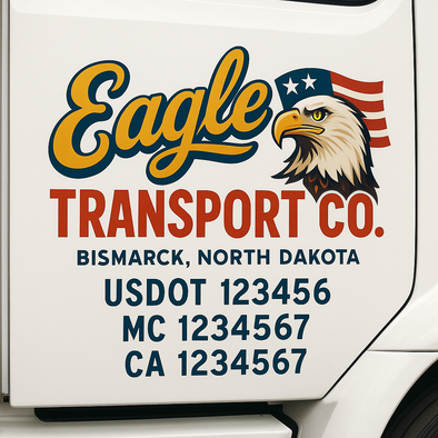 Custom Designed USDOT (DOT) Truck Door Lettering Decal Signs | Graphic Designed USDOT Lettering For Semi-Trucks, Work Trucks & Box Trucks | Add Your Trucking Name, USDOT, MC, CA, KYU, GVW & VIN (2-Pack)