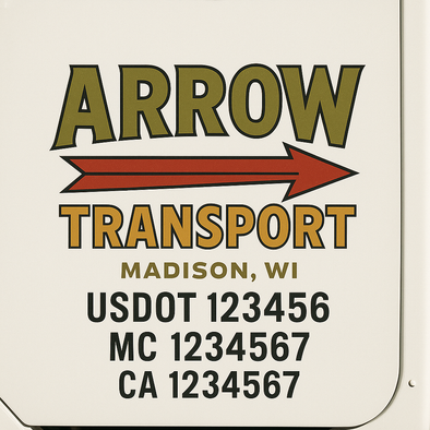 Custom Designed USDOT (DOT) Truck Door Lettering Decal Signs | Graphic Designed USDOT Lettering For Semi-Trucks, Work Trucks & Box Trucks | Add Your Trucking Name, USDOT, MC, CA, KYU, GVW & VIN (2-Pack)