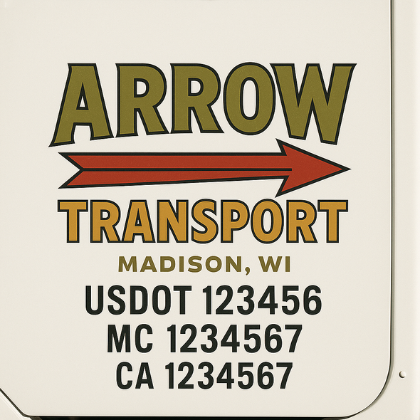 Custom Designed USDOT (DOT) Truck Door Lettering Decal Signs | Graphic Designed USDOT Lettering For Semi-Trucks, Work Trucks & Box Trucks | Add Your Trucking Name, USDOT, MC, CA, KYU, GVW & VIN (2-Pack)