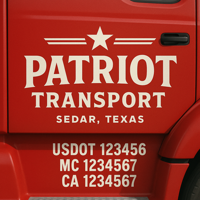 Custom Designed USDOT (DOT) Truck Door Lettering Decal Signs | Graphic Designed USDOT Lettering For Semi-Trucks, Work Trucks & Box Trucks | Add Your Trucking Name, USDOT, MC, CA, KYU, GVW & VIN (2-Pack)