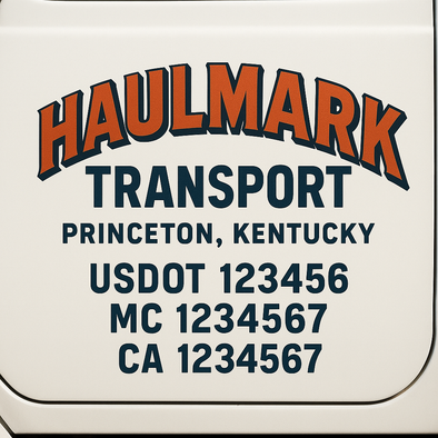 Custom Designed USDOT (DOT) Truck Door Lettering Decal Signs | Graphic Designed USDOT Lettering For Semi-Trucks, Work Trucks & Box Trucks | Add Your Trucking Name, USDOT, MC, CA, KYU, GVW & VIN (2-Pack)