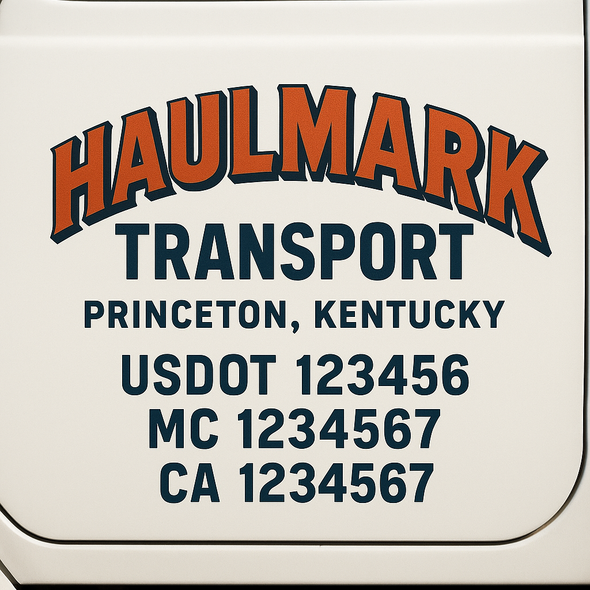 Custom Designed USDOT (DOT) Truck Door Lettering Decal Signs | Graphic Designed USDOT Lettering For Semi-Trucks, Work Trucks & Box Trucks | Add Your Trucking Name, USDOT, MC, CA, KYU, GVW & VIN (2-Pack)