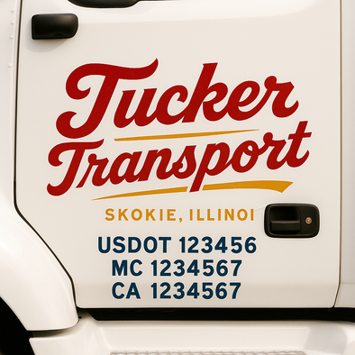 Custom Designed USDOT (DOT) Truck Door Lettering Decal Signs | Graphic Designed USDOT Lettering For Semi-Trucks, Work Trucks & Box Trucks | Add Your Trucking Name, USDOT, MC, CA, KYU, GVW & VIN (2-Pack)