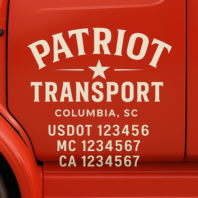 Custom Designed USDOT (DOT) Truck Door Lettering Decal Signs | Graphic Designed USDOT Lettering For Semi-Trucks, Work Trucks & Box Trucks | Add Your Trucking Name, USDOT, MC, CA, KYU, GVW & VIN (2-Pack)