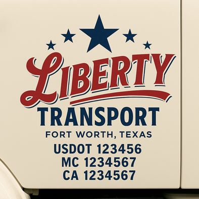 Custom Designed USDOT (DOT) Truck Door Lettering Decal Signs | Graphic Designed USDOT Lettering For Semi-Trucks, Work Trucks & Box Trucks | Add Your Trucking Name, USDOT, MC, CA, KYU, GVW & VIN (2-Pack)