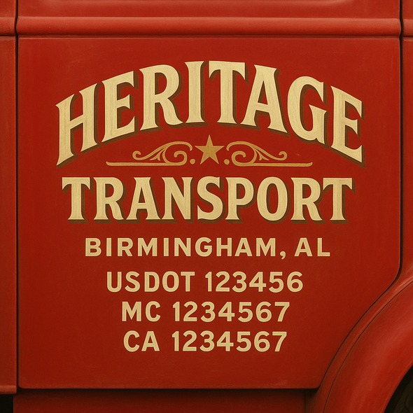 Custom Designed USDOT (DOT) Truck Door Lettering Decal Signs | Graphic Designed USDOT Lettering For Semi-Trucks, Work Trucks & Box Trucks | Add Your Trucking Name, USDOT, MC, CA, KYU, GVW & VIN (2-Pack)
