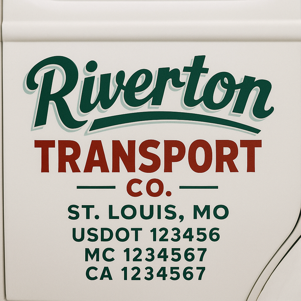 Custom Designed USDOT (DOT) Truck Door Lettering Decal Signs | Graphic Designed USDOT Lettering For Semi-Trucks, Work Trucks & Box Trucks | Add Your Trucking Name, USDOT, MC, CA, KYU, GVW & VIN (2-Pack)