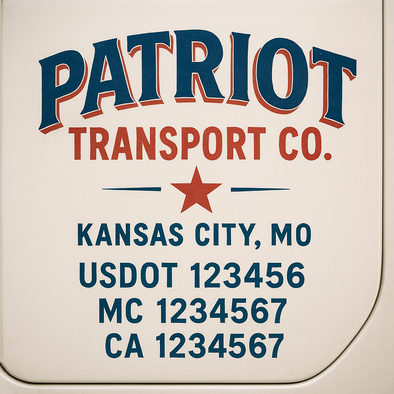 Custom Designed USDOT (DOT) Truck Door Lettering Decal Signs | Graphic Designed USDOT Lettering For Semi-Trucks, Work Trucks & Box Trucks | Add Your Trucking Name, USDOT, MC, CA, KYU, GVW & VIN (2-Pack)