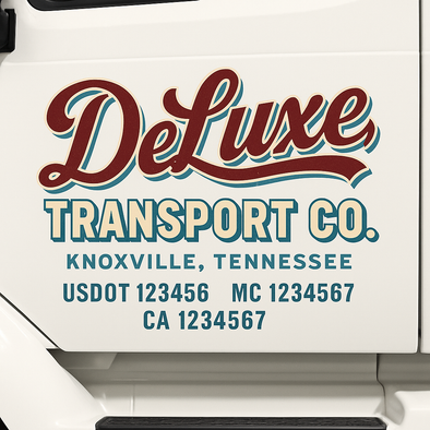 Custom Designed USDOT (DOT) Truck Door Lettering Decal Signs | Graphic Designed USDOT Lettering For Semi-Trucks, Work Trucks & Box Trucks | Add Your Trucking Name, USDOT, MC, CA, KYU, GVW & VIN (2-Pack)