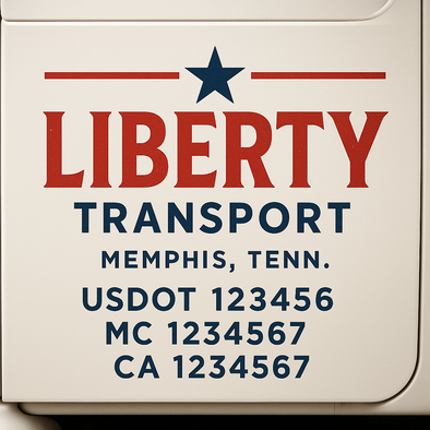Custom Designed USDOT (DOT) Truck Door Lettering Decal Signs | Graphic Designed USDOT Lettering For Semi-Trucks, Work Trucks & Box Trucks | Add Your Trucking Name, USDOT, MC, CA, KYU, GVW & VIN (2-Pack)