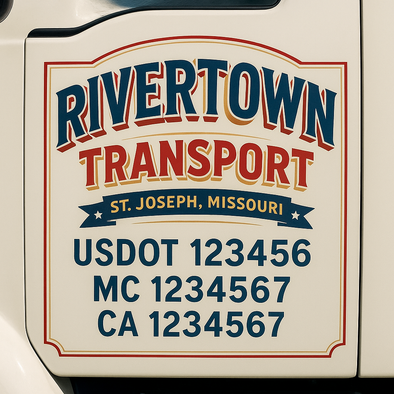 Custom Designed USDOT (DOT) Truck Door Lettering Decal Signs | Graphic Designed USDOT Lettering For Semi-Trucks, Work Trucks & Box Trucks | Add Your Trucking Name, USDOT, MC, CA, KYU, GVW & VIN (2-Pack)