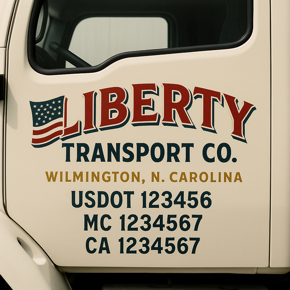 Custom Designed USDOT (DOT) Truck Door Lettering Decal Signs | Graphic Designed USDOT Lettering For Semi-Trucks, Work Trucks & Box Trucks | Add Your Trucking Name, USDOT, MC, CA, KYU, GVW & VIN (2-Pack)
