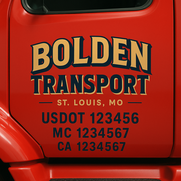 Custom Designed USDOT (DOT) Truck Door Lettering Decal Signs | Graphic Designed USDOT Lettering For Semi-Trucks, Work Trucks & Box Trucks | Add Your Trucking Name, USDOT, MC, CA, KYU, GVW & VIN (2-Pack)