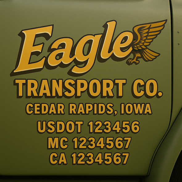 Custom Designed USDOT (DOT) Truck Door Lettering Decal Signs | Graphic Designed USDOT Lettering For Semi-Trucks, Work Trucks & Box Trucks | Add Your Trucking Name, USDOT, MC, CA, KYU, GVW & VIN (2-Pack)