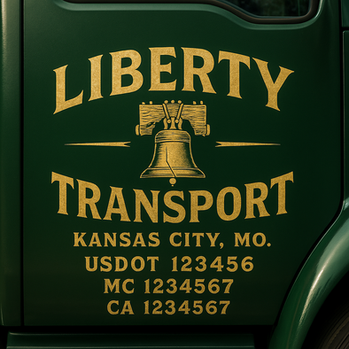 Custom Designed USDOT (DOT) Truck Door Lettering Decal Signs | Graphic Designed USDOT Lettering For Semi-Trucks, Work Trucks & Box Trucks | Add Your Trucking Name, USDOT, MC, CA, KYU, GVW & VIN (2-Pack)
