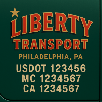 Custom Designed USDOT (DOT) Truck Door Lettering Decal Signs | Graphic Designed USDOT Lettering For Semi-Trucks, Work Trucks & Box Trucks | Add Your Trucking Name, USDOT, MC, CA, KYU, GVW & VIN (2-Pack)