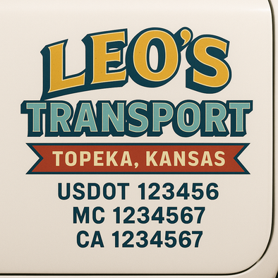 Custom Designed USDOT (DOT) Truck Door Lettering Decal Signs | Graphic Designed USDOT Lettering For Semi-Trucks, Work Trucks & Box Trucks | Add Your Trucking Name, USDOT, MC, CA, KYU, GVW & VIN (2-Pack)