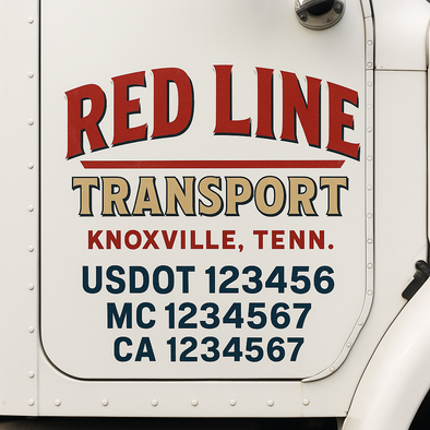 Custom Designed USDOT (DOT) Truck Door Lettering Decal Signs | Graphic Designed USDOT Lettering For Semi-Trucks, Work Trucks & Box Trucks | Add Your Trucking Name, USDOT, MC, CA, KYU, GVW & VIN (2-Pack)