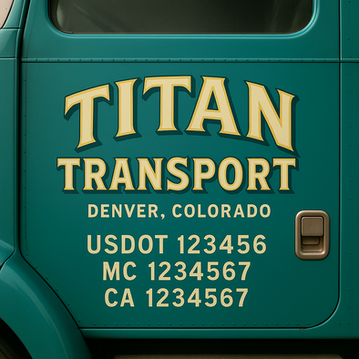 Custom Designed USDOT (DOT) Truck Door Lettering Decal Signs | Graphic Designed USDOT Lettering For Semi-Trucks, Work Trucks & Box Trucks | Add Your Trucking Name, USDOT, MC, CA, KYU, GVW & VIN (2-Pack)