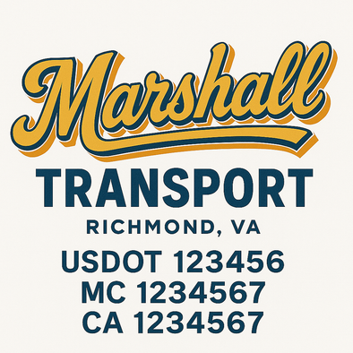 Custom Designed USDOT (DOT) Truck Door Lettering Decal Signs | Graphic Designed USDOT Lettering For Semi-Trucks, Work Trucks & Box Trucks | Add Your Trucking Name, USDOT, MC, CA, KYU, GVW & VIN (2-Pack)