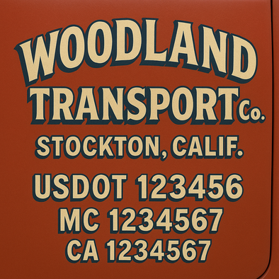 Custom Designed USDOT (DOT) Truck Door Lettering Decal Signs | Graphic Designed USDOT Lettering For Semi-Trucks, Work Trucks & Box Trucks | Add Your Trucking Name, USDOT, MC, CA, KYU, GVW & VIN (2-Pack)