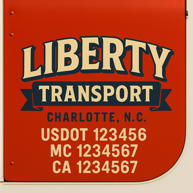 Custom Designed USDOT (DOT) Truck Door Lettering Decal Signs | Graphic Designed USDOT Lettering For Semi-Trucks, Work Trucks & Box Trucks | Add Your Trucking Name, USDOT, MC, CA, KYU, GVW & VIN (2-Pack)