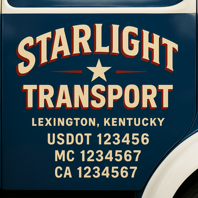 Custom Designed USDOT (DOT) Truck Door Lettering Decal Signs | Graphic Designed USDOT Lettering For Semi-Trucks, Work Trucks & Box Trucks | Add Your Trucking Name, USDOT, MC, CA, KYU, GVW & VIN (2-Pack)