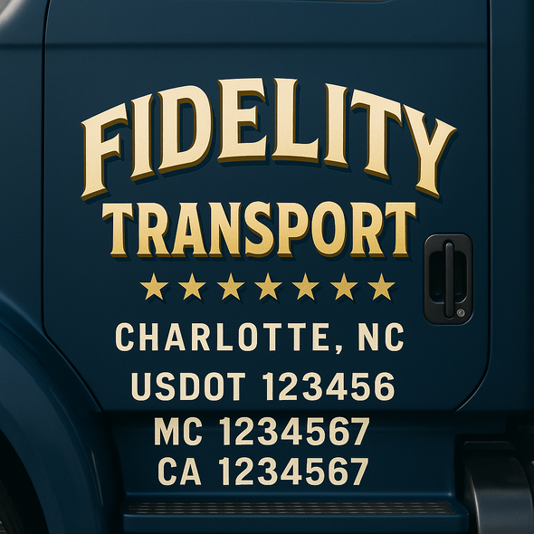 Custom Designed USDOT (DOT) Truck Door Lettering Decal Signs | Graphic Designed USDOT Lettering For Semi-Trucks, Work Trucks & Box Trucks | Add Your Trucking Name, USDOT, MC, CA, KYU, GVW & VIN (2-Pack)