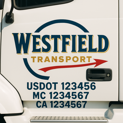 Custom Designed USDOT (DOT) Truck Door Lettering Decal Signs | Graphic Designed USDOT Lettering For Semi-Trucks, Work Trucks & Box Trucks | Add Your Trucking Name, USDOT, MC, CA, KYU, GVW & VIN (2-Pack)