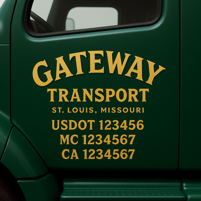 Custom Designed USDOT (DOT) Truck Door Lettering Decal Signs | Graphic Designed USDOT Lettering For Semi-Trucks, Work Trucks & Box Trucks | Add Your Trucking Name, USDOT, MC, CA, KYU, GVW & VIN (2-Pack)