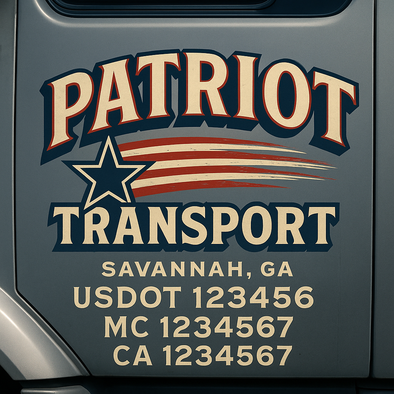 Custom Designed USDOT (DOT) Truck Door Lettering Decal Signs | Graphic Designed USDOT Lettering For Semi-Trucks, Work Trucks & Box Trucks | Add Your Trucking Name, USDOT, MC, CA, KYU, GVW & VIN (2-Pack)