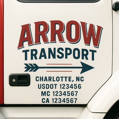 Custom Designed USDOT (DOT) Truck Door Lettering Decal Signs | Graphic Designed USDOT Lettering For Semi-Trucks, Work Trucks & Box Trucks | Add Your Trucking Name, USDOT, MC, CA, KYU, GVW & VIN (2-Pack)