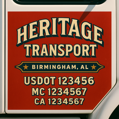 Custom Designed USDOT (DOT) Truck Door Lettering Decal Signs | Graphic Designed USDOT Lettering For Semi-Trucks, Work Trucks & Box Trucks | Add Your Trucking Name, USDOT, MC, CA, KYU, GVW & VIN (2-Pack)