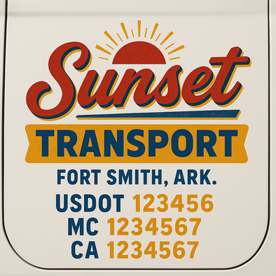 Custom Designed USDOT (DOT) Truck Door Lettering Decal Signs | Graphic Designed USDOT Lettering For Semi-Trucks, Work Trucks & Box Trucks | Add Your Trucking Name, USDOT, MC, CA, KYU, GVW & VIN (2-Pack)
