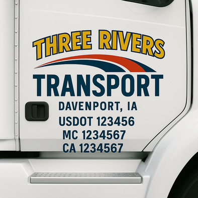Custom Designed USDOT (DOT) Truck Door Lettering Decal Signs | Graphic Designed USDOT Lettering For Semi-Trucks, Work Trucks & Box Trucks | Add Your Trucking Name, USDOT, MC, CA, KYU, GVW & VIN (2-Pack)