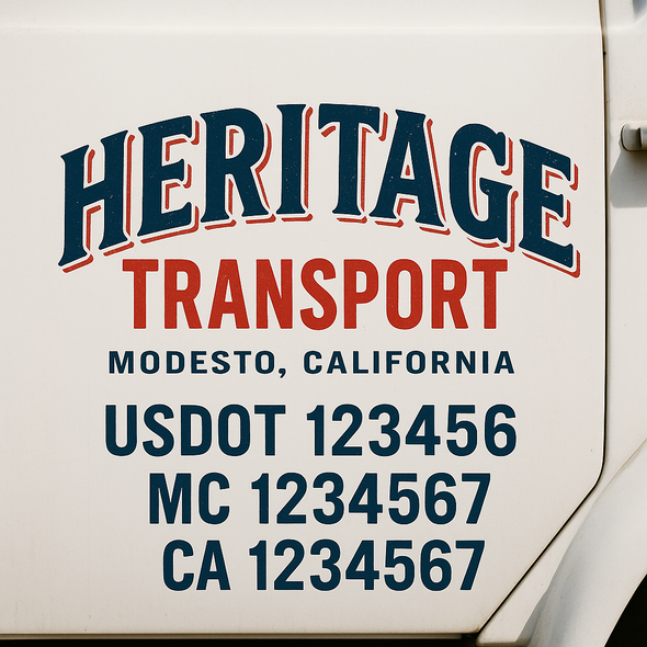 Custom Designed USDOT (DOT) Truck Door Lettering Decal Signs | Graphic Designed USDOT Lettering For Semi-Trucks, Work Trucks & Box Trucks | Add Your Trucking Name, USDOT, MC, CA, KYU, GVW & VIN (2-Pack)