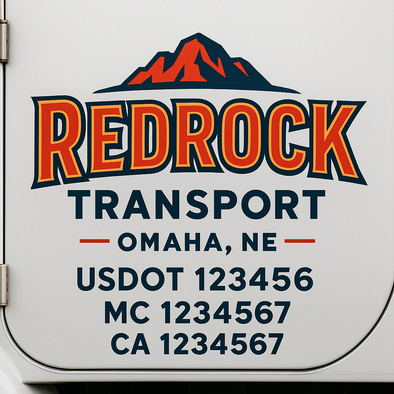 Custom Designed USDOT (DOT) Truck Door Lettering Decal Signs | Graphic Designed USDOT Lettering For Semi-Trucks, Work Trucks & Box Trucks | Add Your Trucking Name, USDOT, MC, CA, KYU, GVW & VIN (2-Pack)