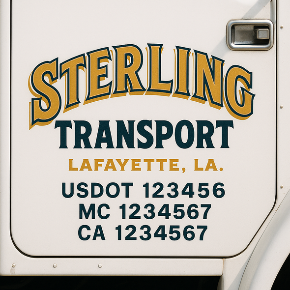 Custom Designed USDOT (DOT) Truck Door Lettering Decal Signs | Graphic Designed USDOT Lettering For Semi-Trucks, Work Trucks & Box Trucks | Add Your Trucking Name, USDOT, MC, CA, KYU, GVW & VIN (2-Pack)