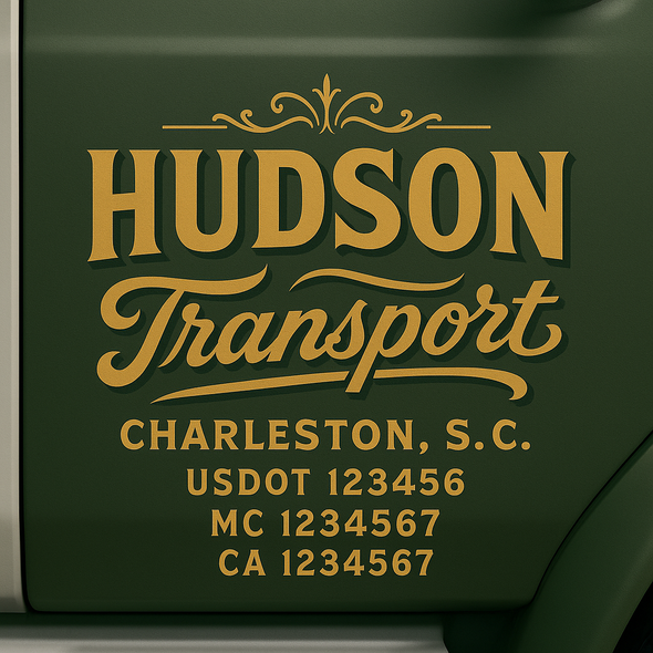 Custom Designed USDOT (DOT) Truck Door Lettering Decal Signs | Graphic Designed USDOT Lettering For Semi-Trucks, Work Trucks & Box Trucks | Add Your Trucking Name, USDOT, MC, CA, KYU, GVW & VIN (2-Pack)