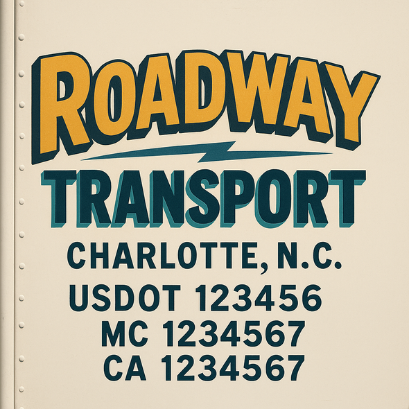 Custom Designed USDOT (DOT) Truck Door Lettering Decal Signs | Graphic Designed USDOT Lettering For Semi-Trucks, Work Trucks & Box Trucks | Add Your Trucking Name, USDOT, MC, CA, KYU, GVW & VIN (2-Pack)