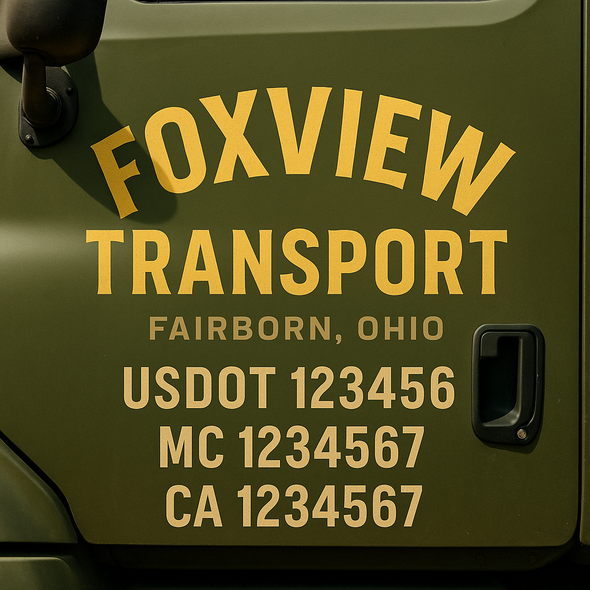 Custom Designed USDOT (DOT) Truck Door Lettering Decal Signs | Graphic Designed USDOT Lettering For Semi-Trucks, Work Trucks & Box Trucks | Add Your Trucking Name, USDOT, MC, CA, KYU, GVW & VIN (2-Pack)