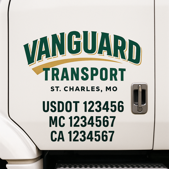 Custom Designed USDOT (DOT) Truck Door Lettering Decal Signs | Graphic Designed USDOT Lettering For Semi-Trucks, Work Trucks & Box Trucks | Add Your Trucking Name, USDOT, MC, CA, KYU, GVW & VIN (2-Pack)